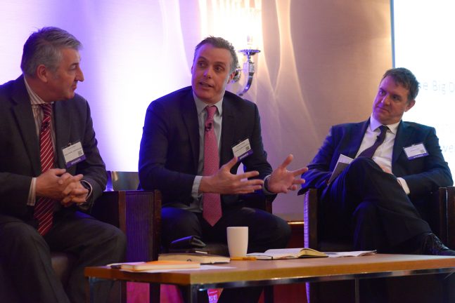 Andrew Collinge (centre), Trevor Gibson (left), Paul Wilson (right)