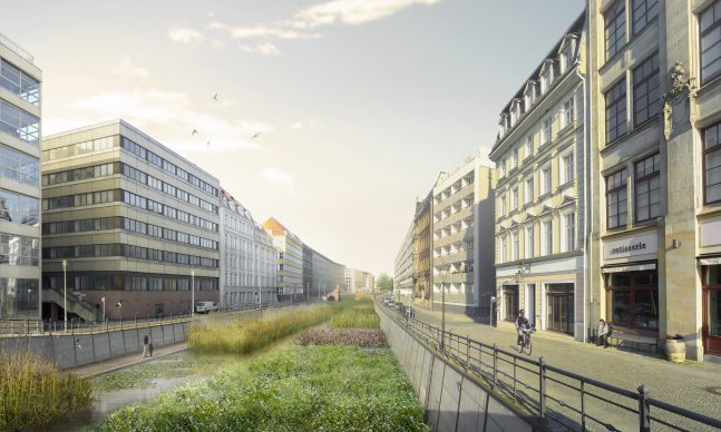 The Spree water will be puri ed by a reed-gravel lter