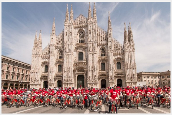 Milan adds 1,000 e-bikes An e-bike group tour was organised to celebrate the launch