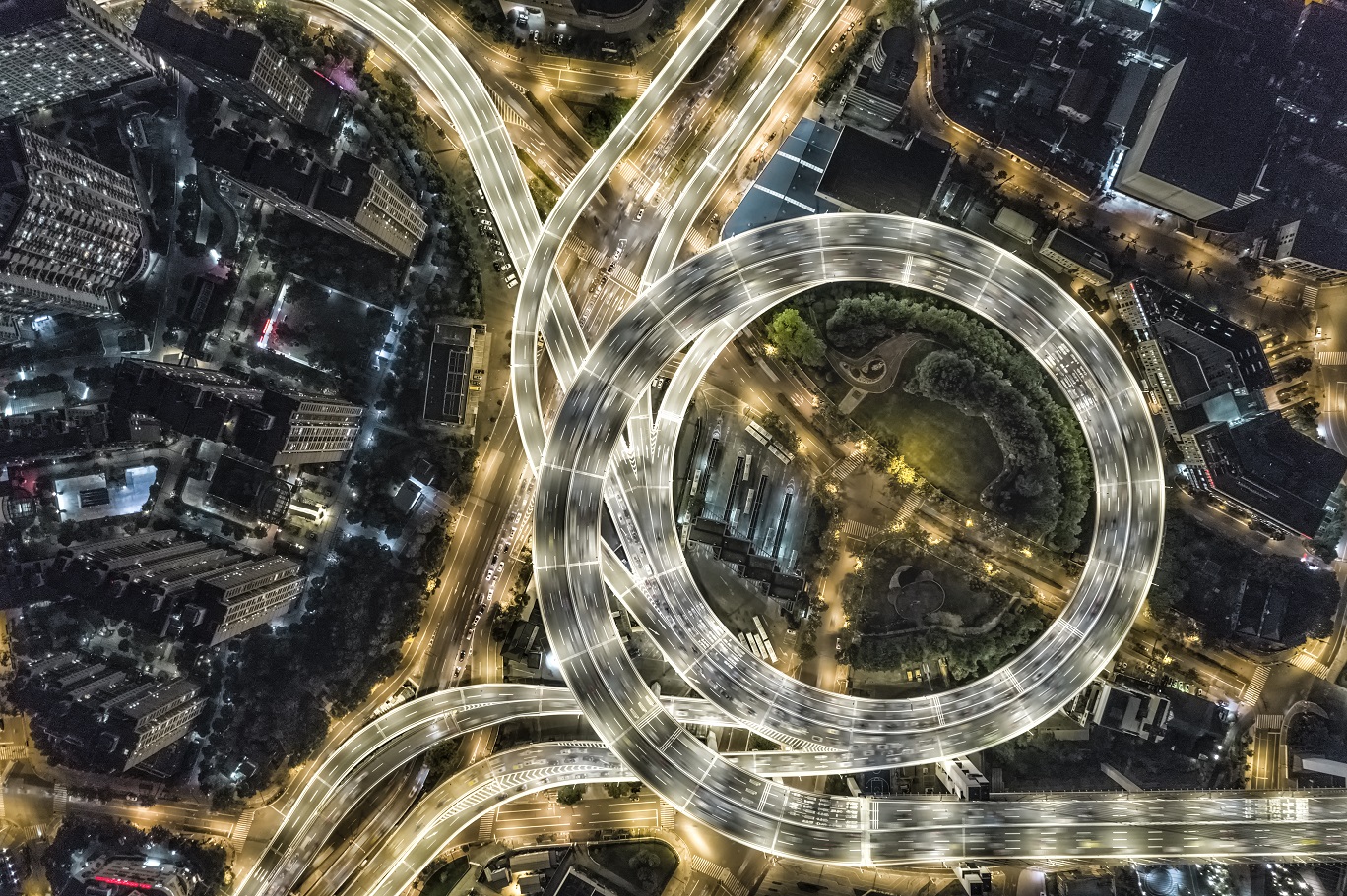 Aerial View of Shanghai Highway at Night JLL Innovation geographies