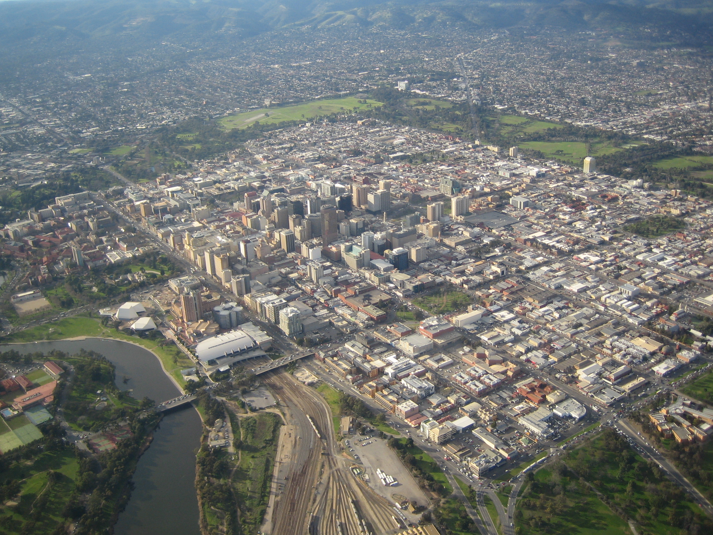 Adelaide is a compact city which is surrounded by 930 hectares of parkland