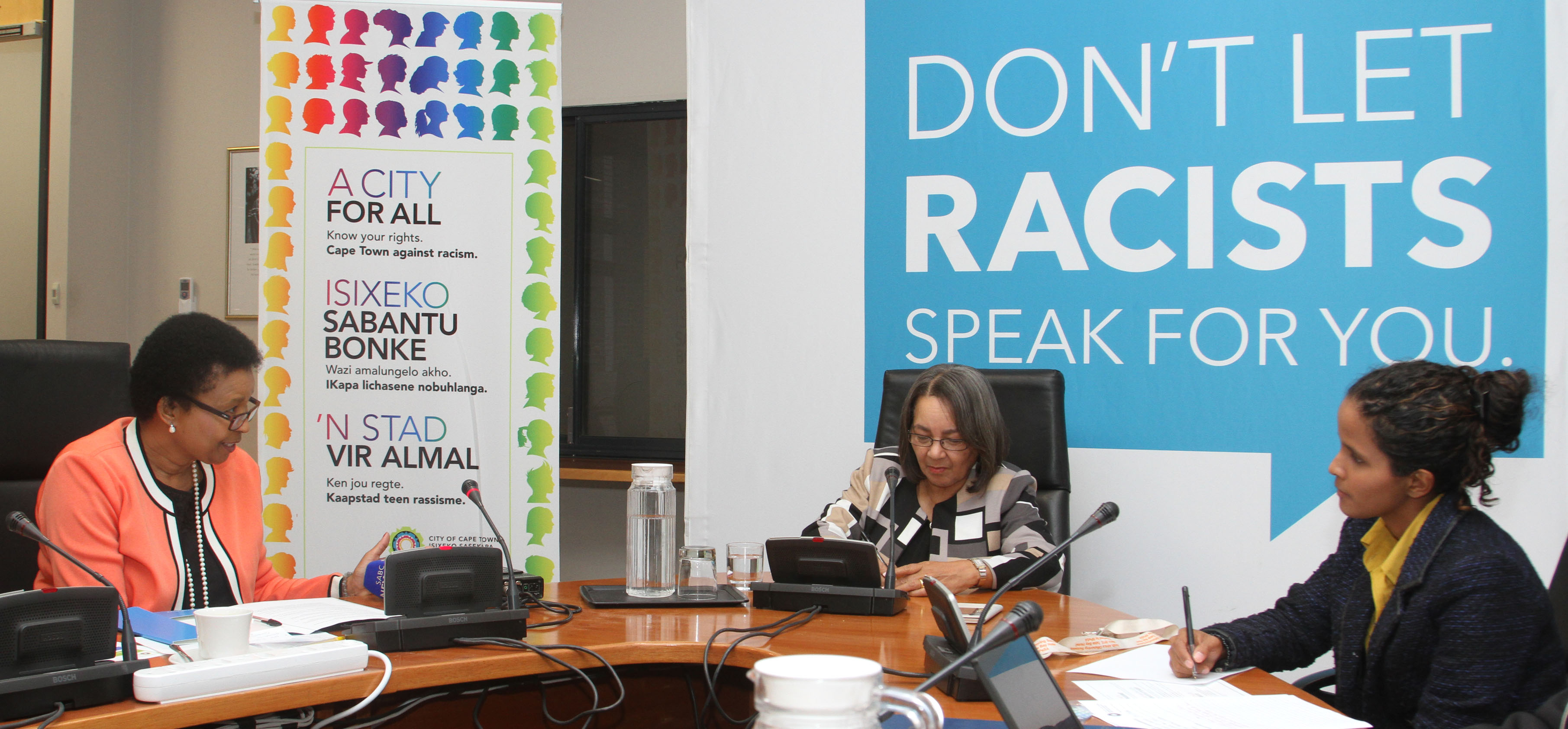 De Lille at an Inclusive City/anti-racism dialogue with the Dean of Student Affairs from the Cape Peninsula University of Technology